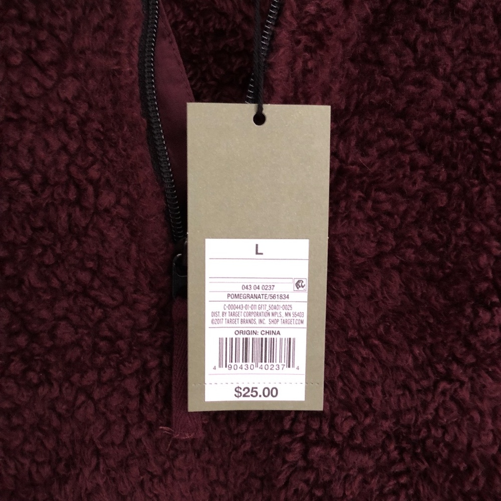 NWT SUPER SOFT Half Zip Sweatshirt Maroon Men's Size Large Longfellow & Co - Picture 6 of 8